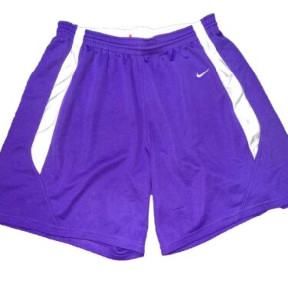 Men’s Basketball Shorts Purple And White Size XL With Draw String - Picture 1 of 8